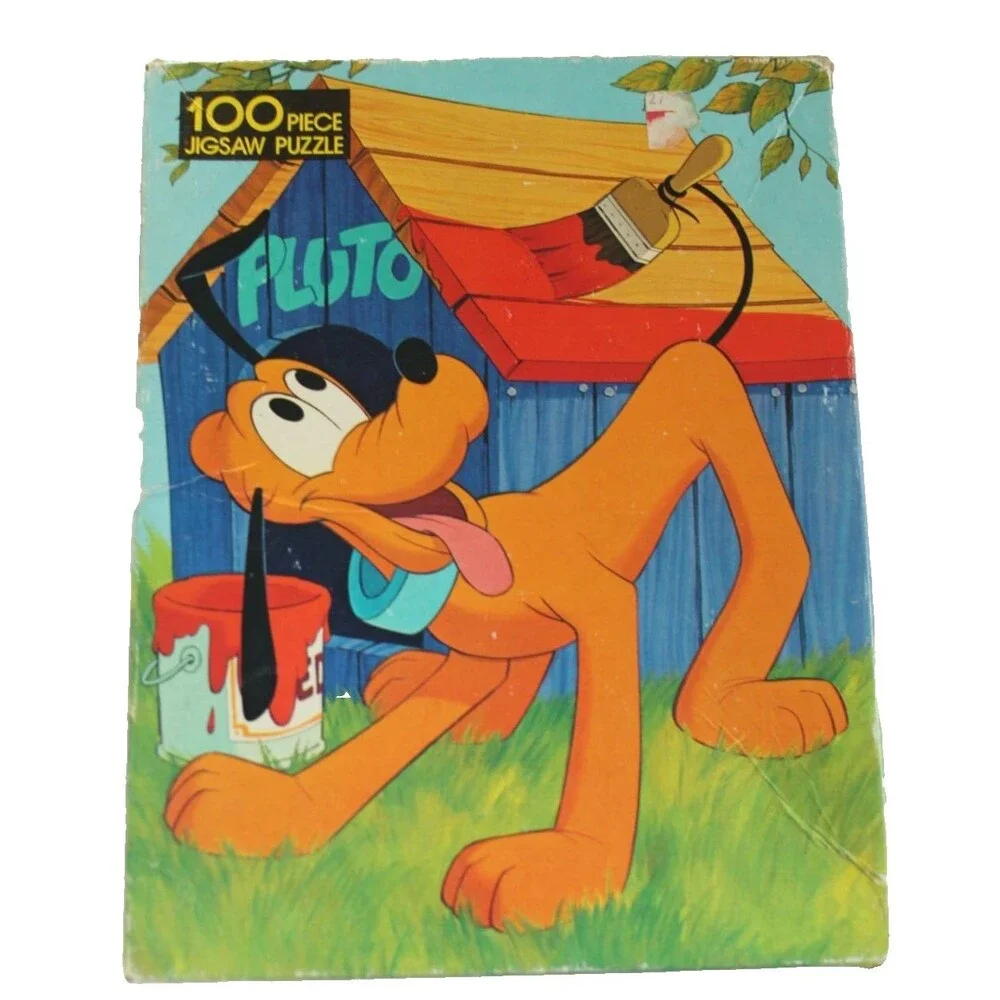 Vintage Whitman Walt Disney's Pluto Puzzle 100 Large Pieces 4649 Complete